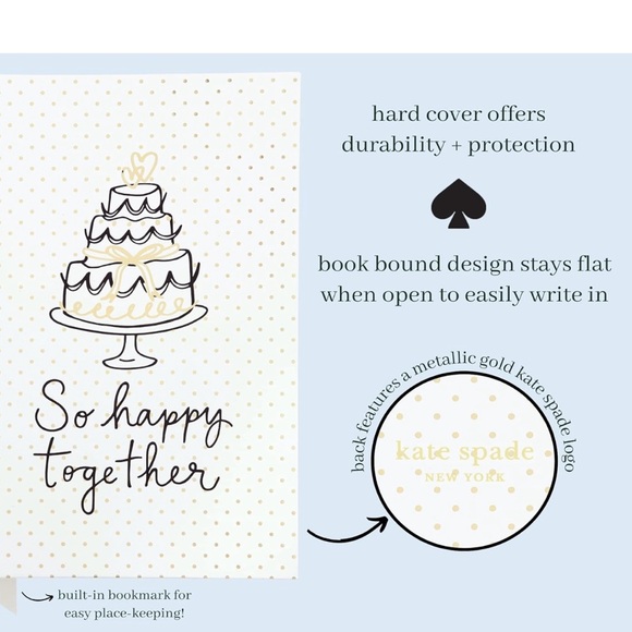 Kate Spade Hard Cover SO HAPPY TOGETHER Lined Journal Book Bridal, Wedding - Picture 2 of 9